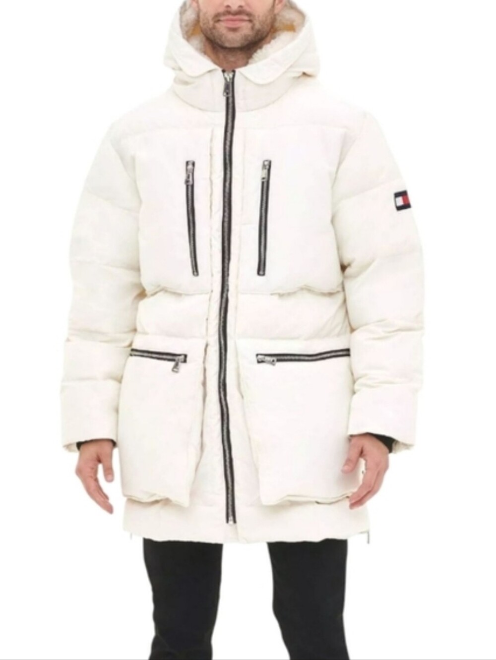 Tommy Hilfiger Quilted Parka Jacket, Sherpa Lined Hood